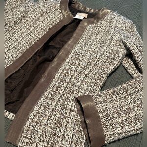 Luca Luca Tweed Wool Silk Lined Evening Jacket Size Made in Italy Size 40 US 2-4